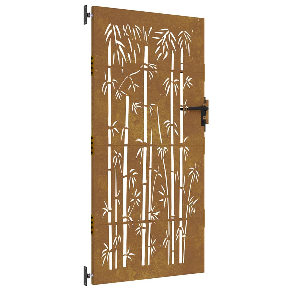 Vidaxxl Tor 85x175 cm Bambus Design Cortenstahl