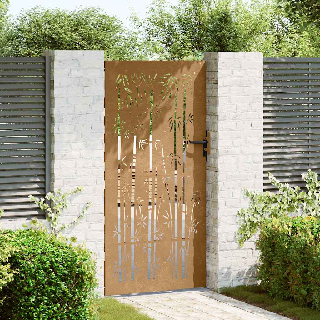 Vidaxxl Tor 85x175 cm Bambus Design Cortenstahl
