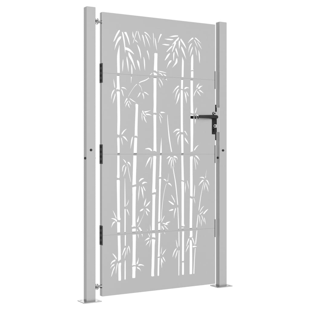 Vidaxxl-Tor 105 x 180 cm, Bambus-Design, Cortenstahl