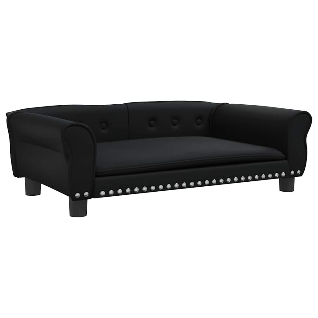 Vidaxl Hundekorb 95x55x30 cm künstliches Leder schwarz