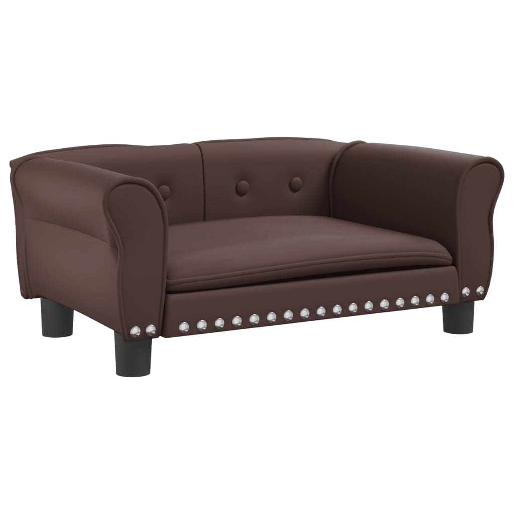 VidaXL Hundebett 70x45x30 cm Kunstleder braun