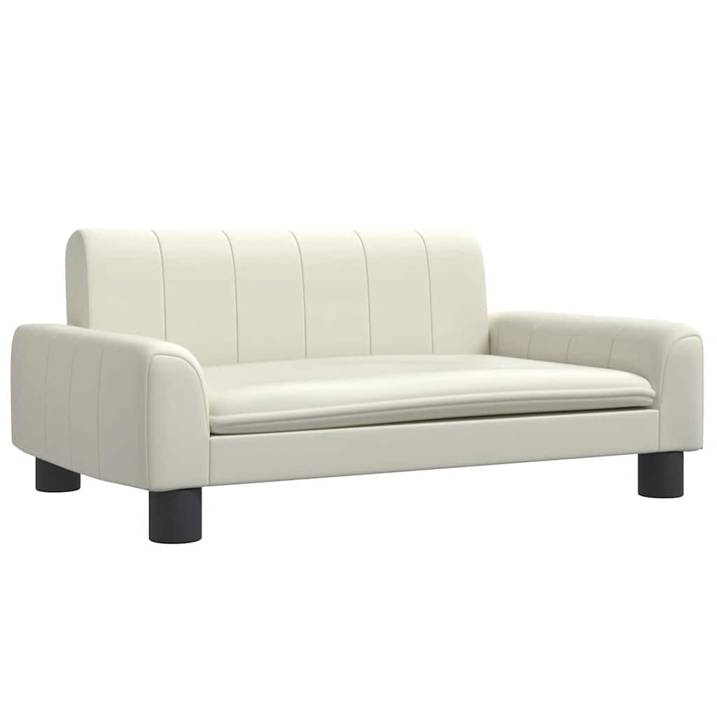 Vidaxxl Hundebett 70x45x30 cm Kunstleder cremefarben