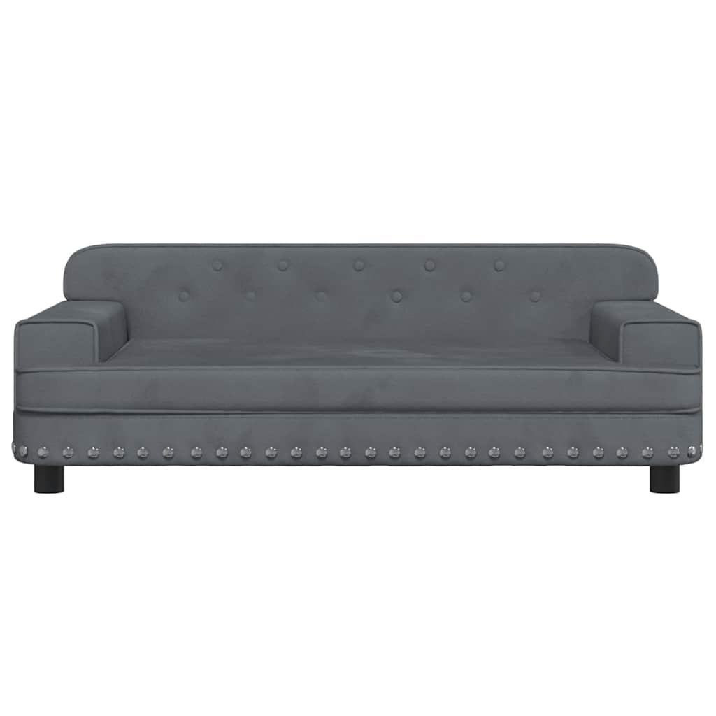 Vidaxl Hundekorb 90x53x30 cm Samt dunkelgrau