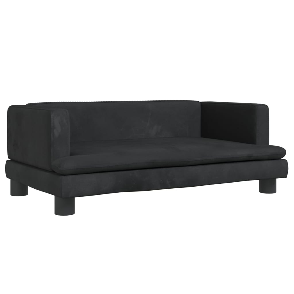 Vidaxl Hundekorb 80x45x30 cm Samt Schwarz