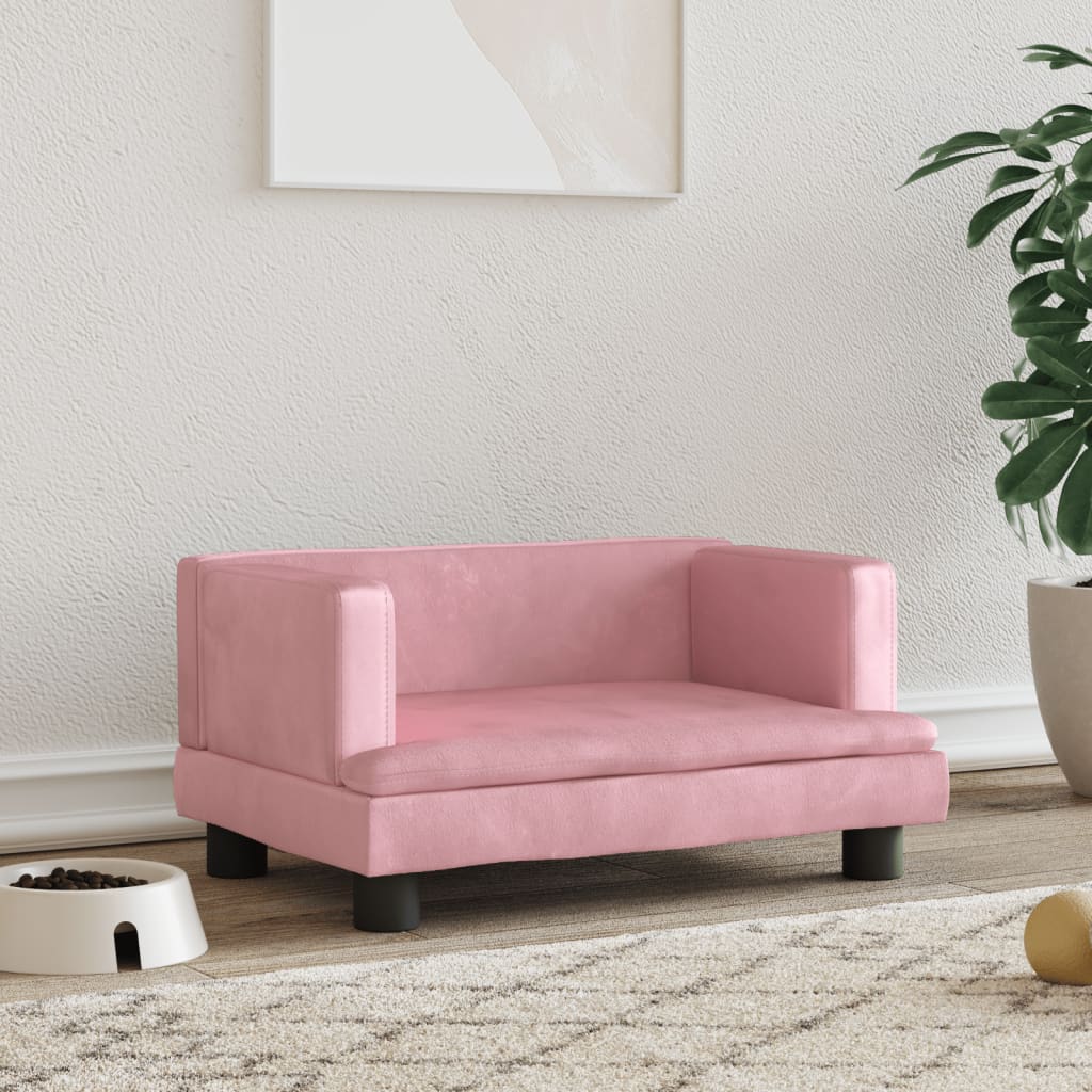 Vidaxl Hundekorb 60x40x30 cm Velvet Pink