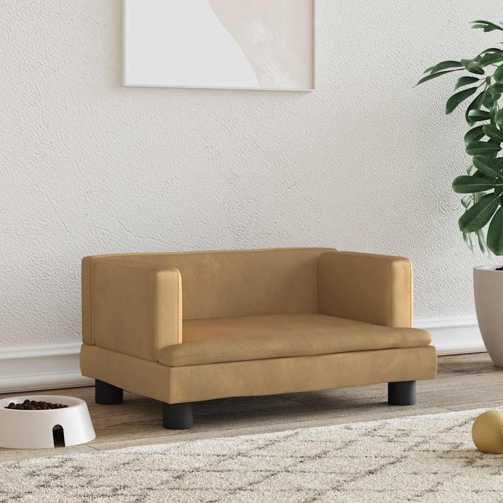 Vidaxxl Hundebett 60x40x30 cm samtbraun