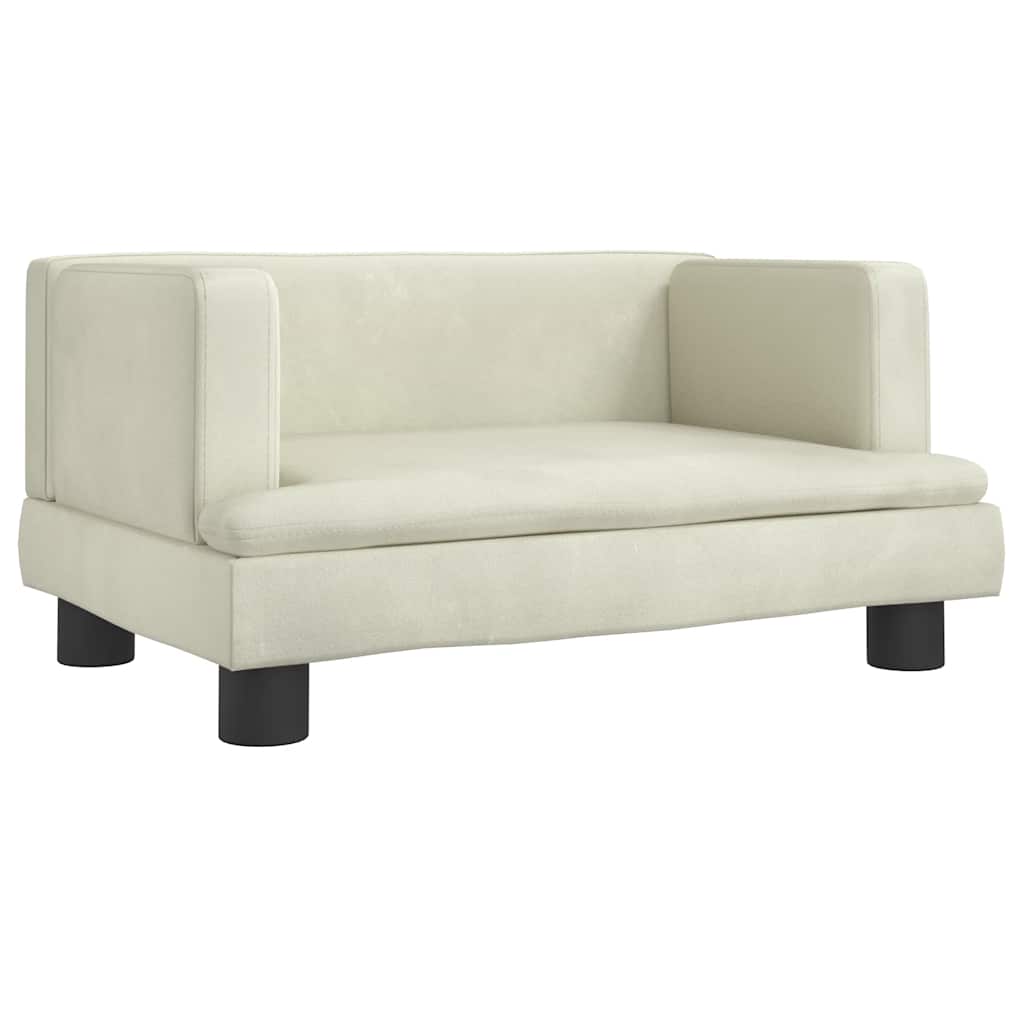 Vidaxxl Hundebett 60x40x30 cm Samt cremefarben