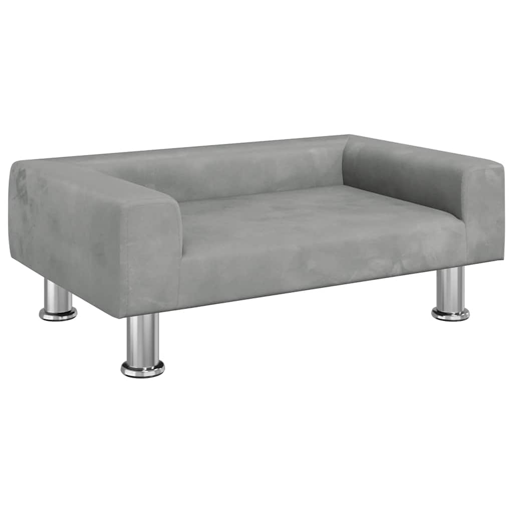 Vidaxl Hundekorb 70x45x26,5 cm Samt hellgrau