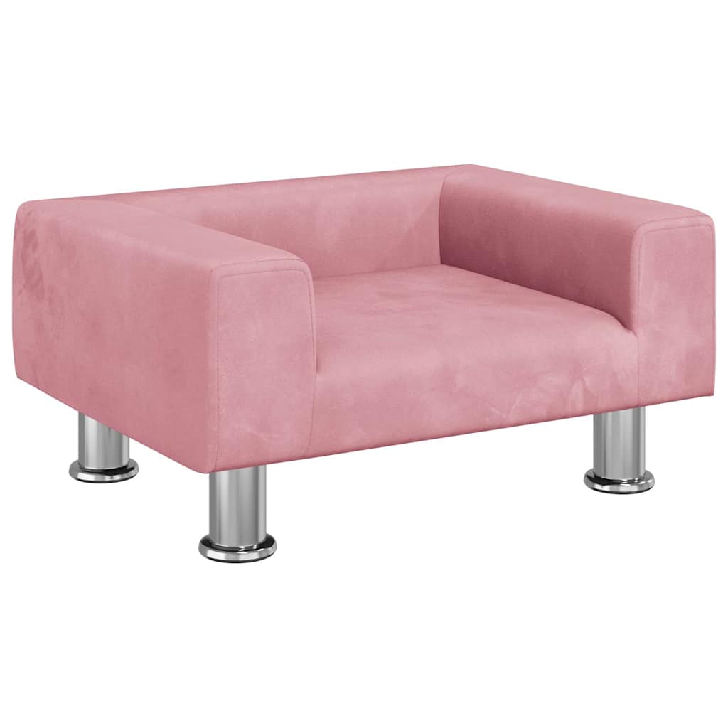 Vidaxxl Hundebett 50x40x26,5 cm samtrosa