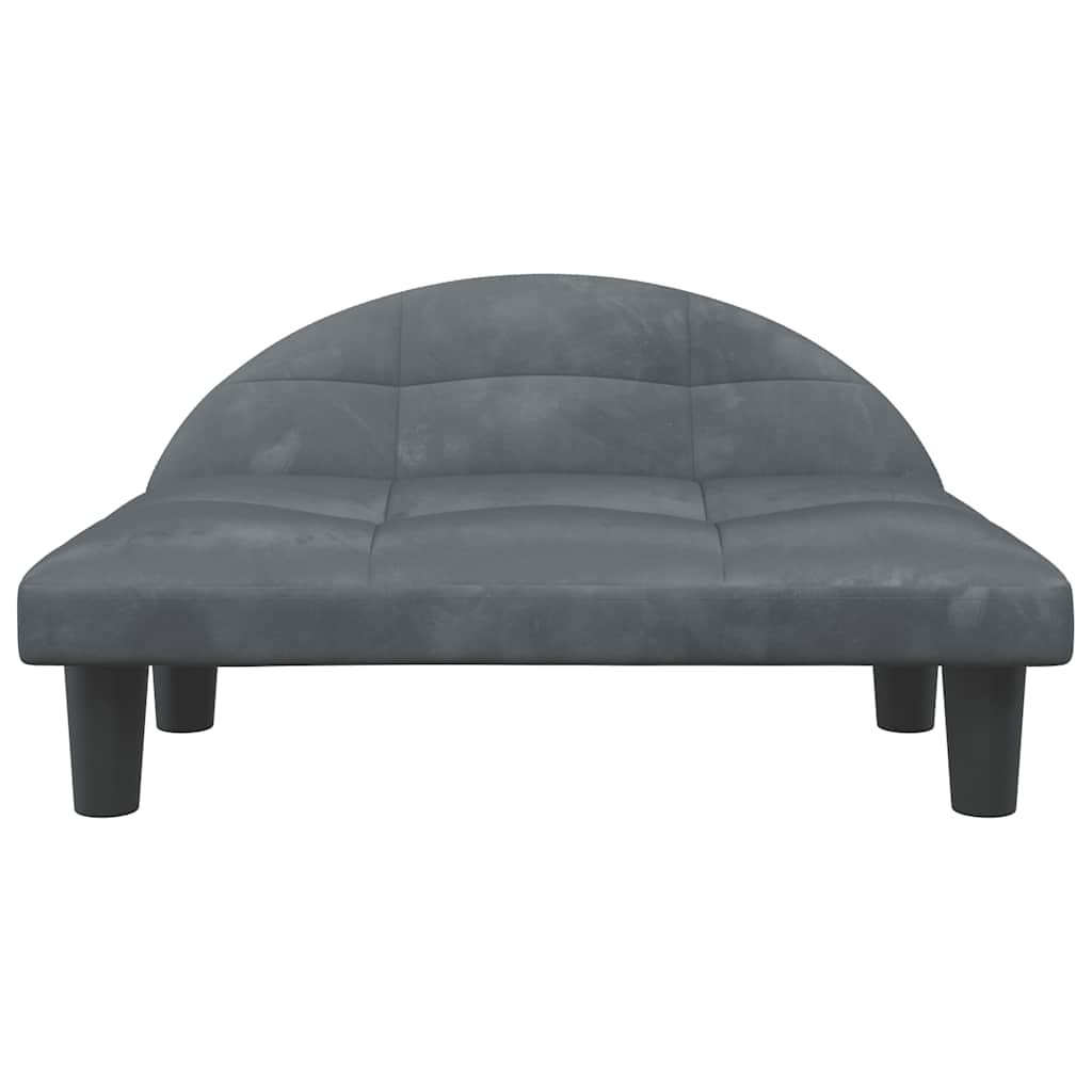Vidaxxl Hundebett 70x52x30 cm Samt dunkelgrau