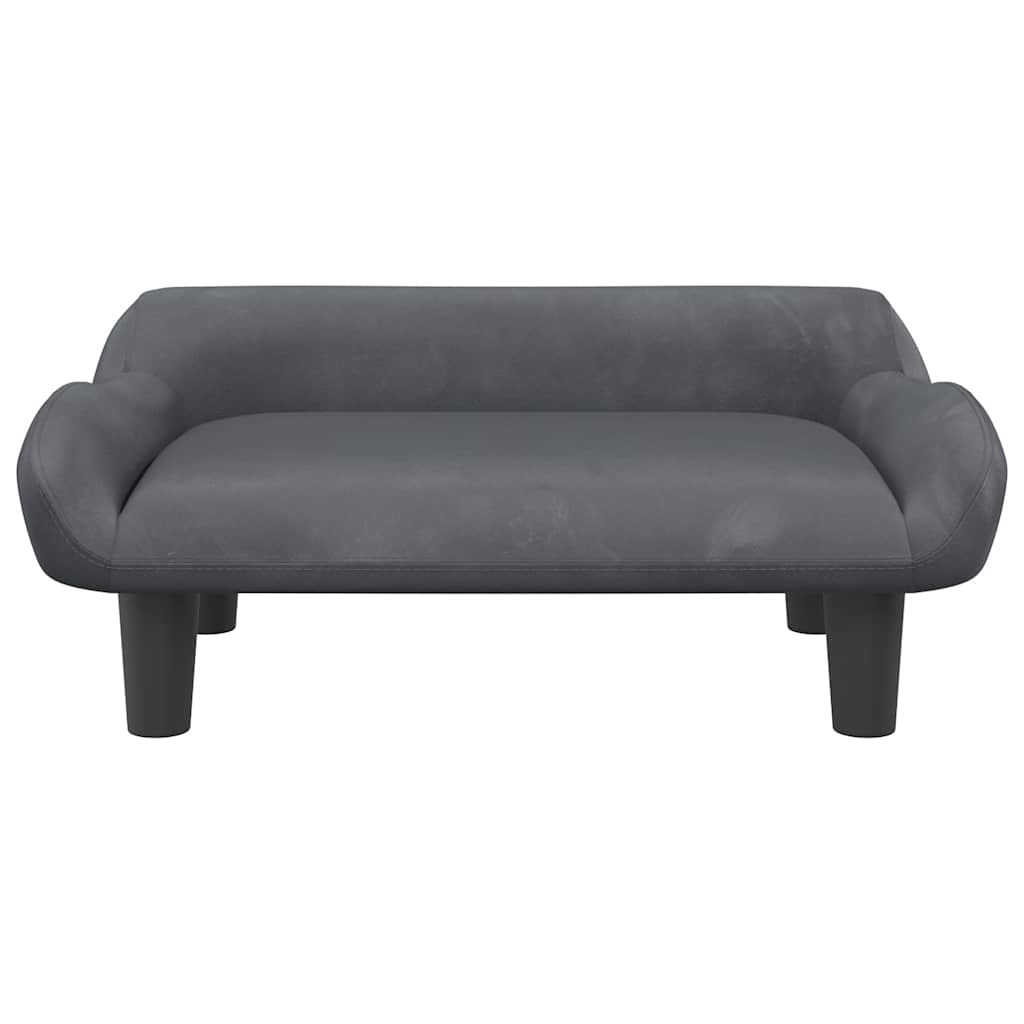 Vidaxxl Hundebett 70x40x24 cm Samt dunkelgrau