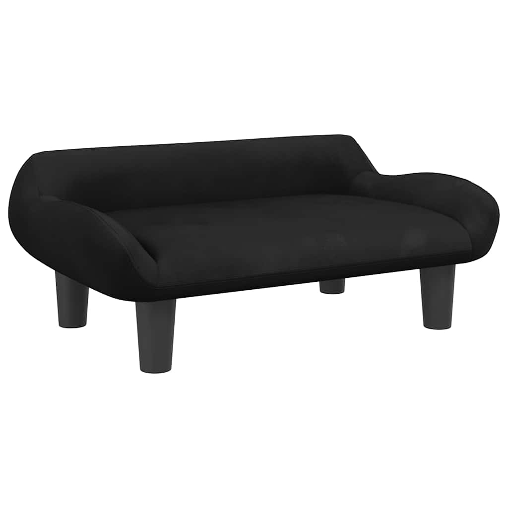 Vidaxxl Hundebett 70x40x24 cm samtschwarz