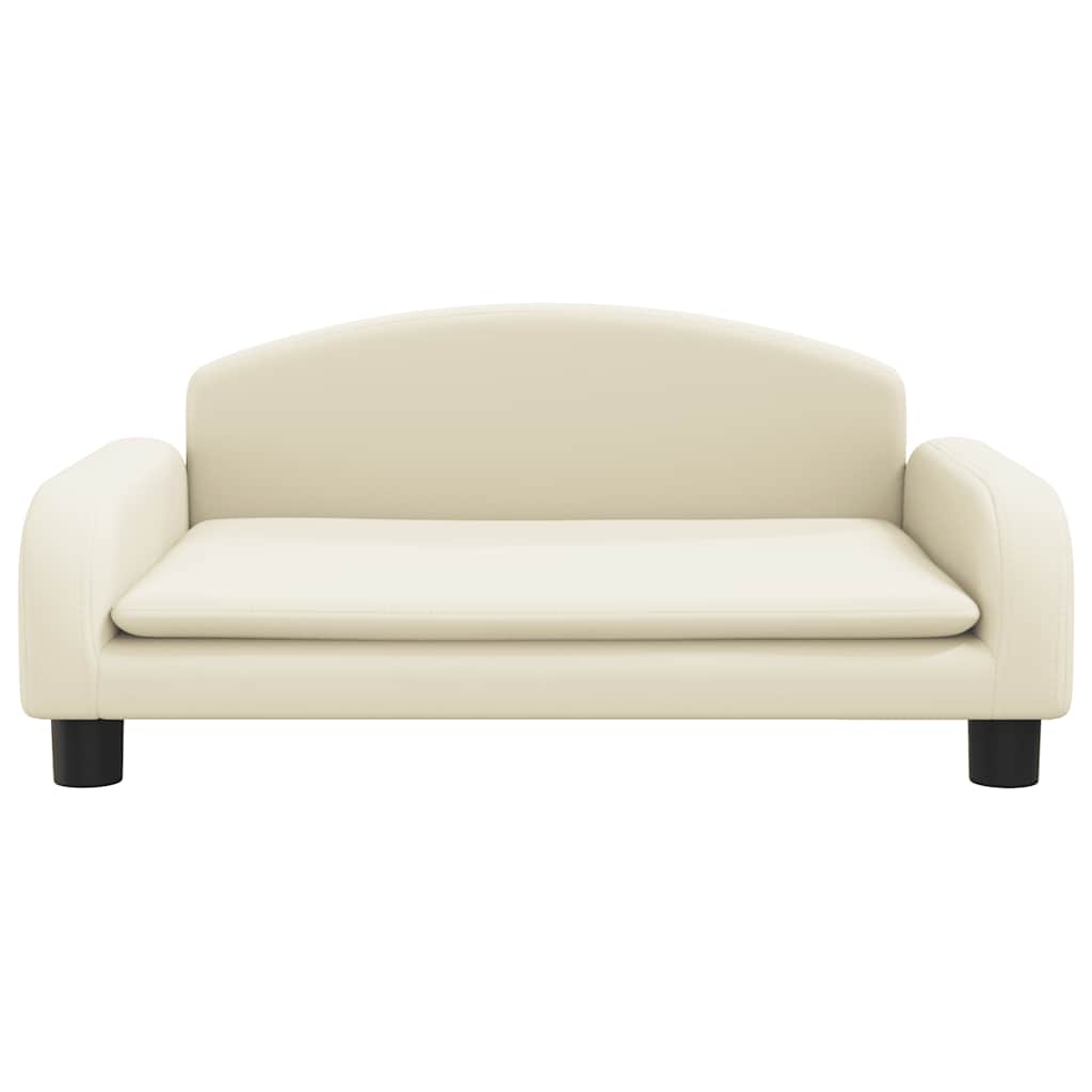 Vidaxxl Hundebett 70x45x30 cm Kunstleder cremefarben