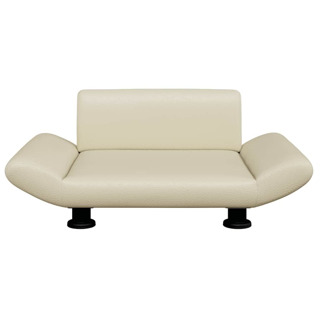 Vidaxxl Hundebett 70x45x28 cm Kunstleder cremefarben