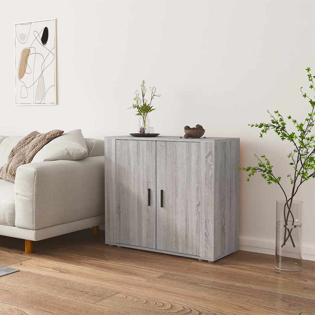 Vidaxl dressoir 80x33x70 cm bewerkt hout grijs sonoma eikenkleurig