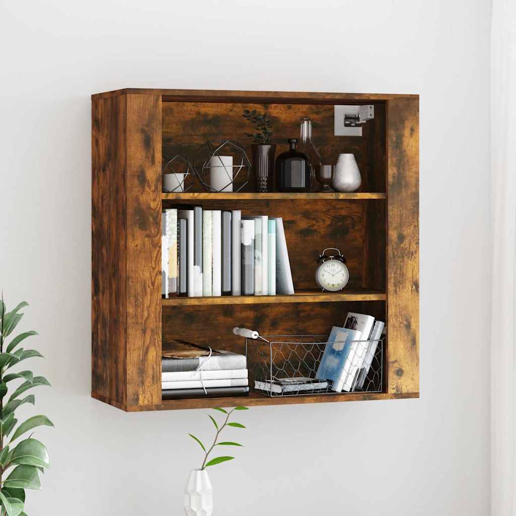 Vidaxl wandkast 80x33x80 cm bewerkt hout gerookt eikenkleurig
