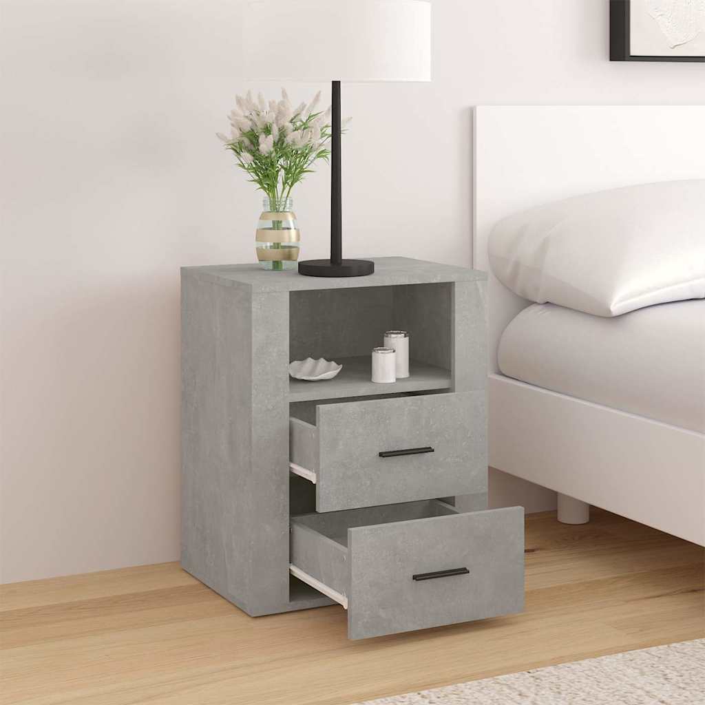 Vidaxl nachtkastje 50x36x60 cm bewerkt hout betongrijs