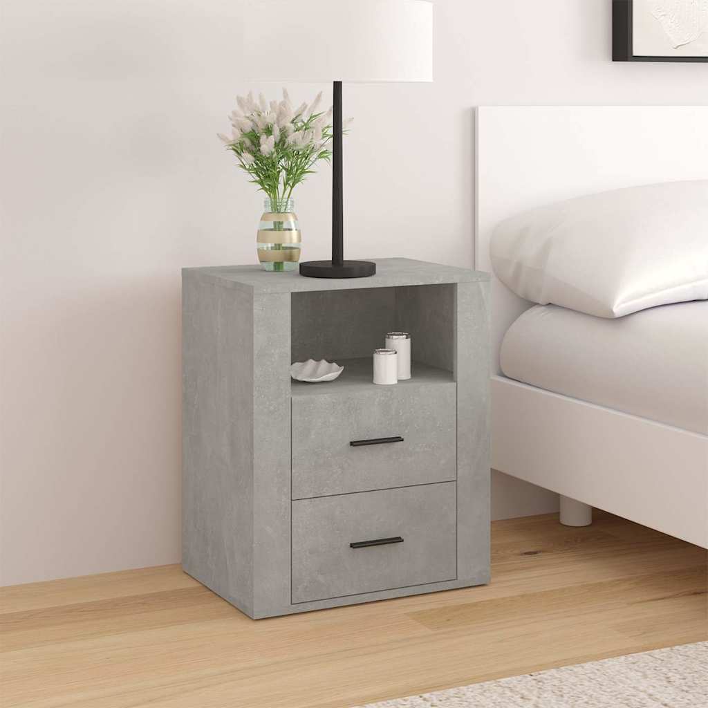 Vidaxl nachtkastje 50x36x60 cm bewerkt hout betongrijs