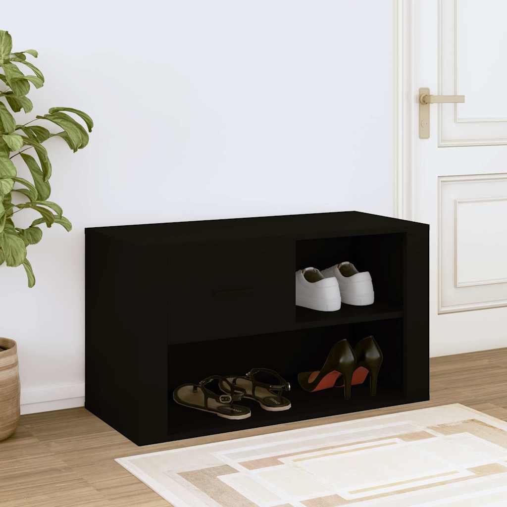 Vidaxl Schuhschrank 80x35x45 cm propertiertes Holzschwarz