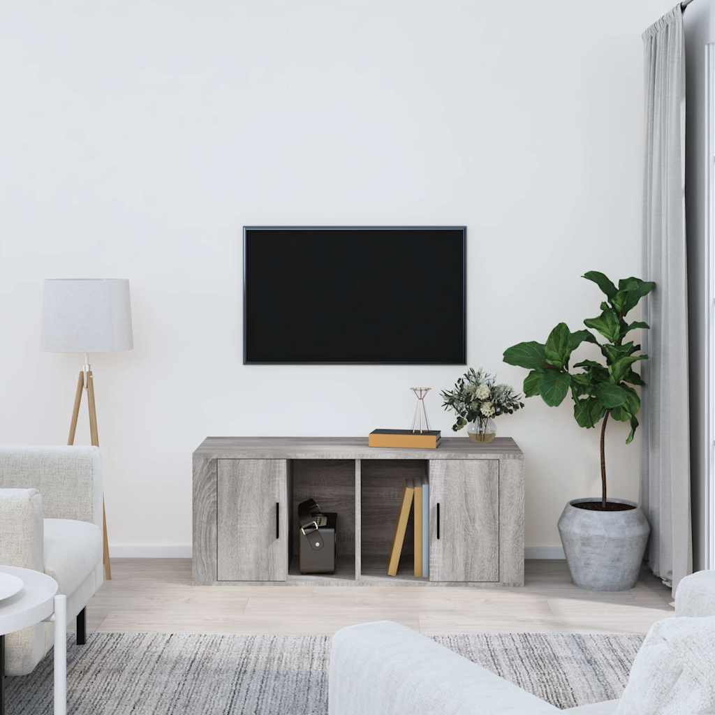 Vidaxl tv-meubel 100x35x40 cm bewerkt hout grijs sonoma eikenkleurig