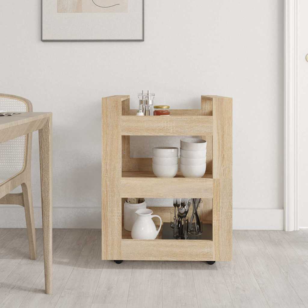Vidaxl keukentrolley 60x45x80 cm bewerkt hout sonoma eikenkleurig