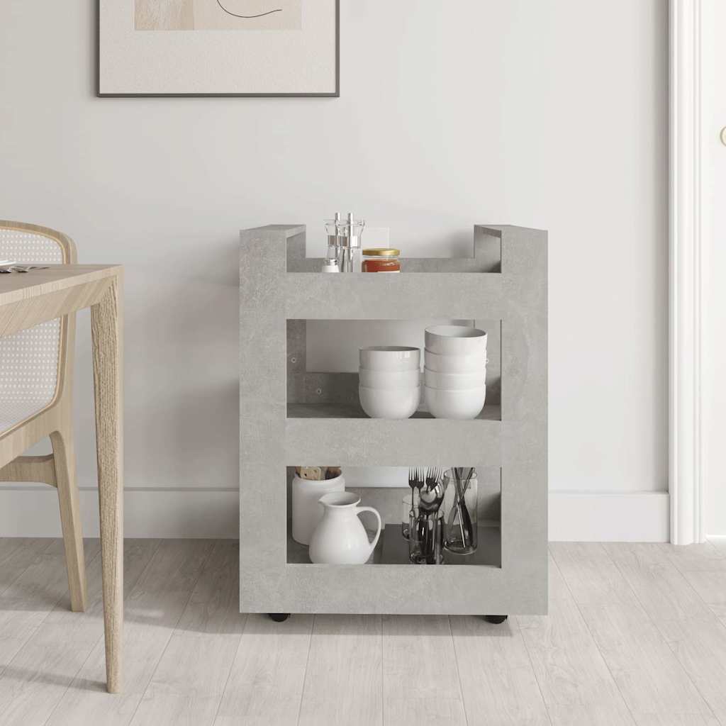 Vidaxl keukentrolley 60x45x80 cm bewerkt hout betongrijs