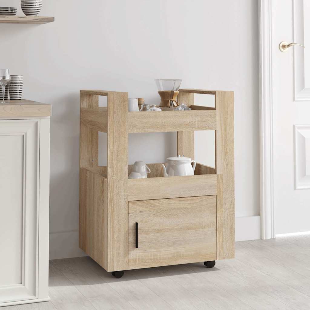 Vidaxl keukentrolley 60x45x80 cm bewerkt hout sonoma eikenkleurig