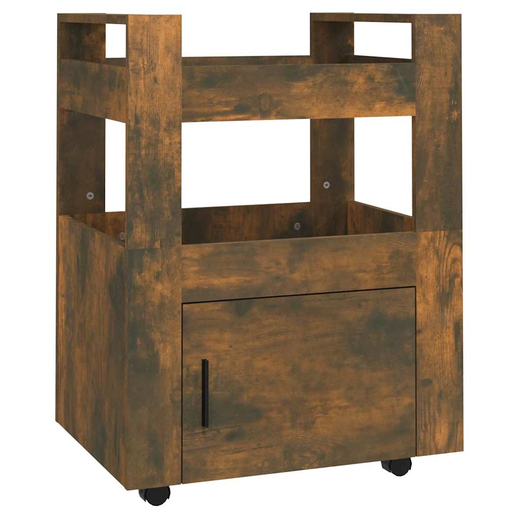 Vidaxl keukentrolley 60x45x80 cm bewerkt hout gerookt eikenkleurig