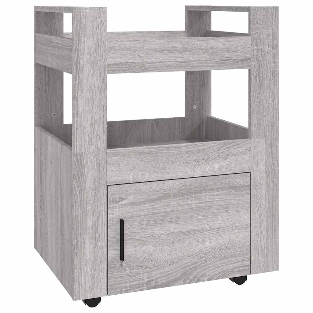 Vidaxl keukentrolley 60x45x80cm bewerkt hout grijs sonoma eikenkleurig