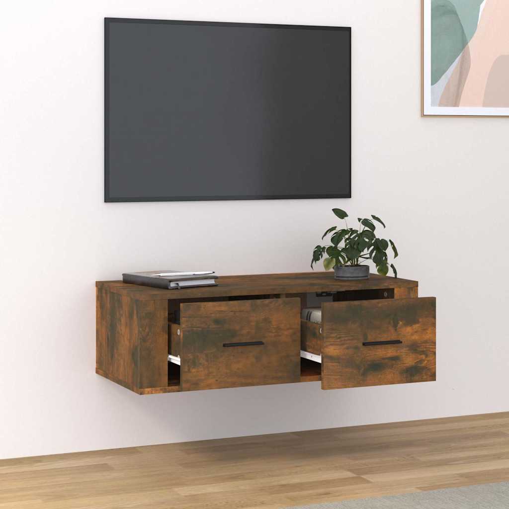 Vidaxl tv-hangmeubel 80x36x25 cm bewerkt hout gerookt eikenkleurig
