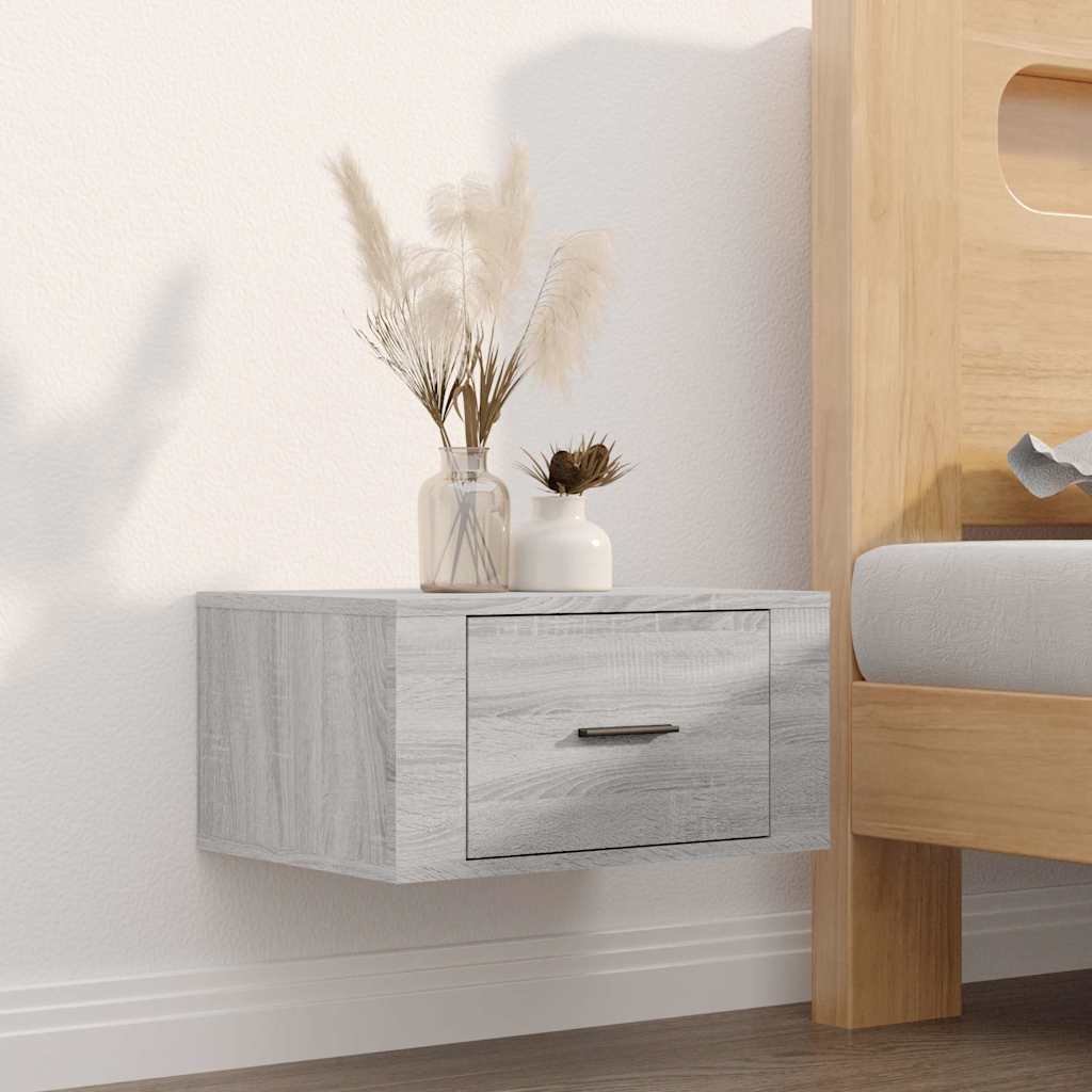 Vidaxl nachtkastje wandgemonteerd 50x36x25 cm grijs sonoma eikenkleur