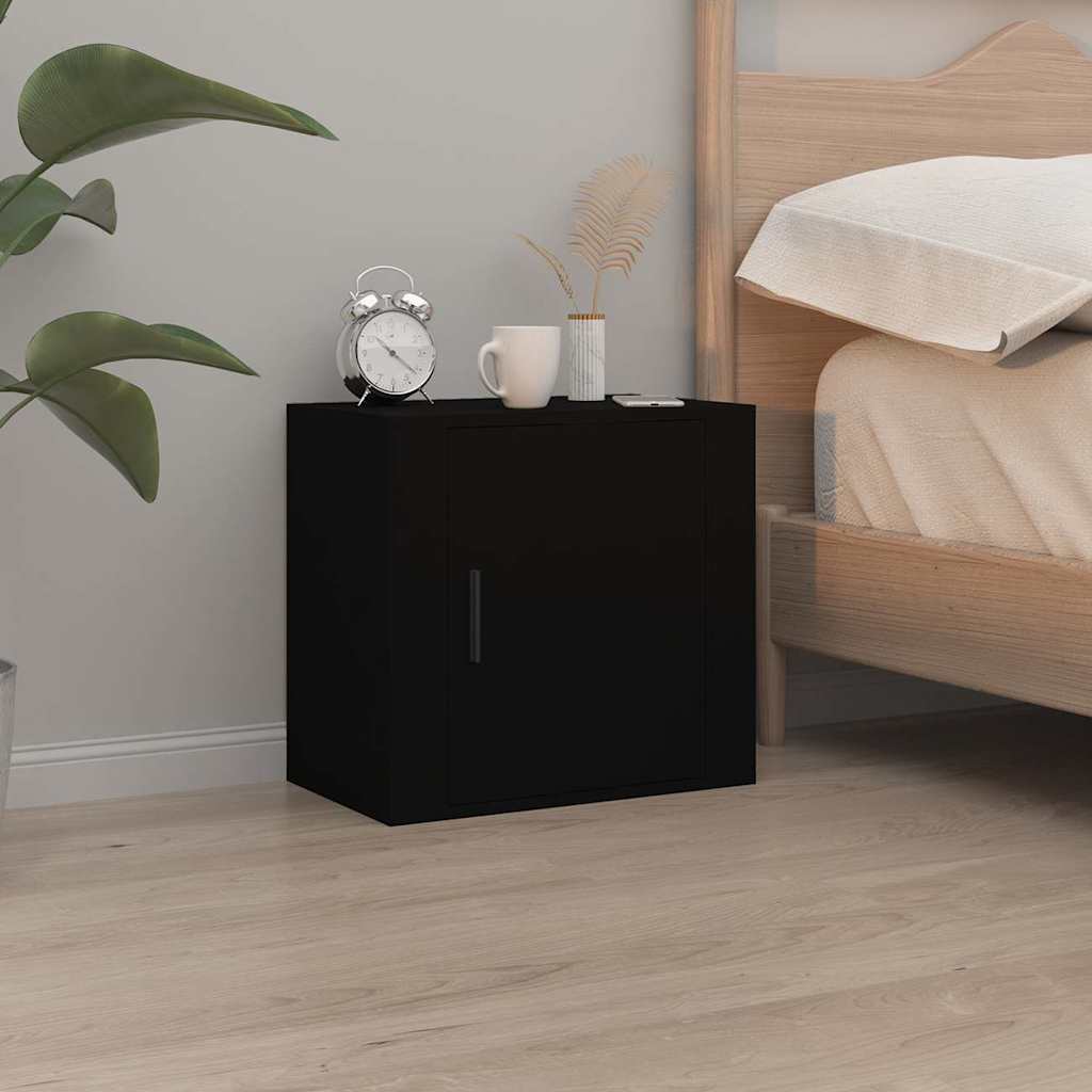 Vidaxl nachtkastjes 2 st wandgemonteerd 50x30x47 cm zwart