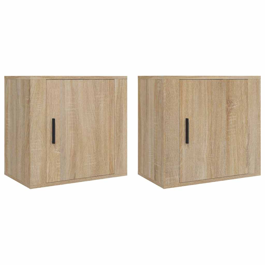 Vidaxl nachtkastjes 2 st wandgemonteerd 50x30x47 cm sonoma eikenkleur