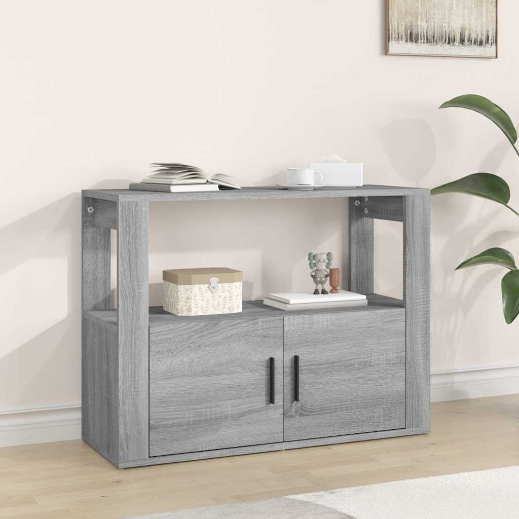 Vidaxl dressoir 80x30x60 cm bewerkt hout grijs sonoma eikenkleurig
