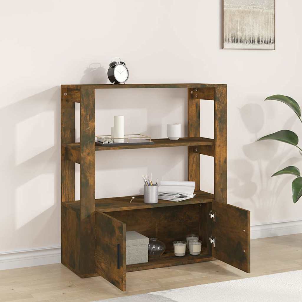Vidaxl dressoir 80x30x90 cm bewerkt hout gerookt eikenkleurig
