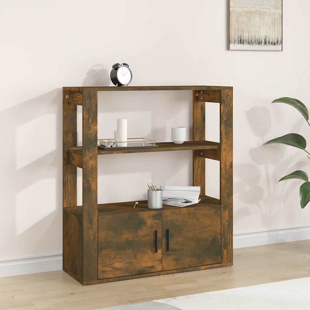 Vidaxl dressoir 80x30x90 cm bewerkt hout gerookt eikenkleurig