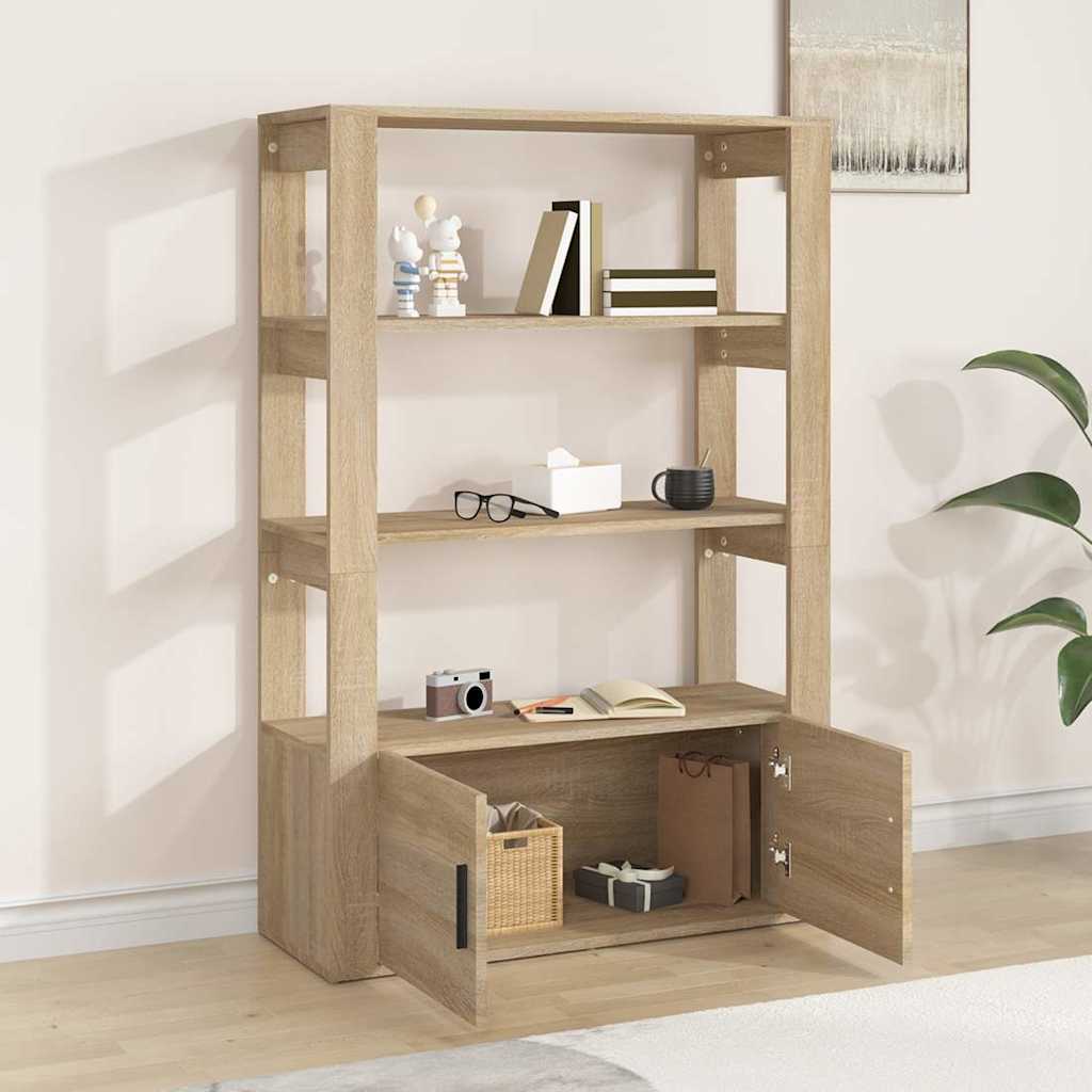 Vidaxl dressoir 80x30x119,5 cm bewerkt hout sonoma eikenkleurig