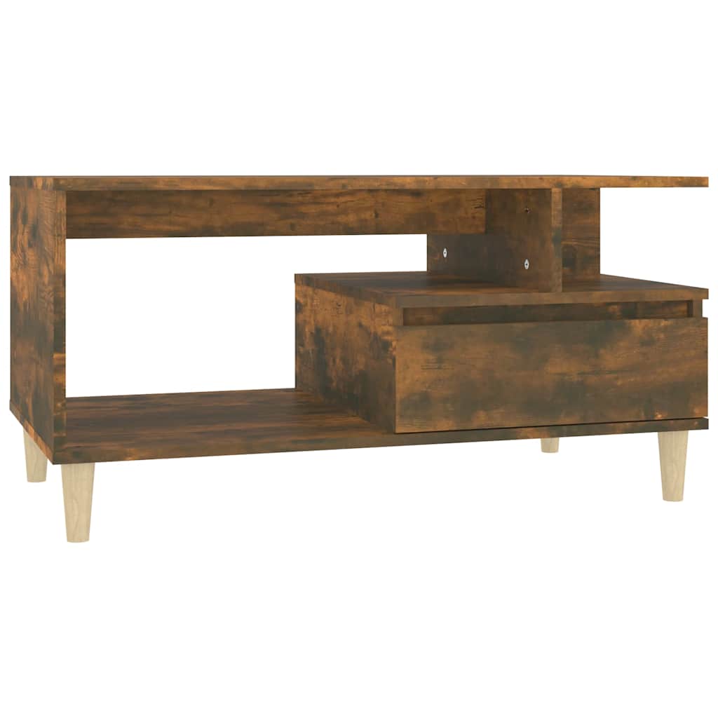 Vidaxl salontafel 90x49x45 cm bewerkt hout gerookt eikenkleurig