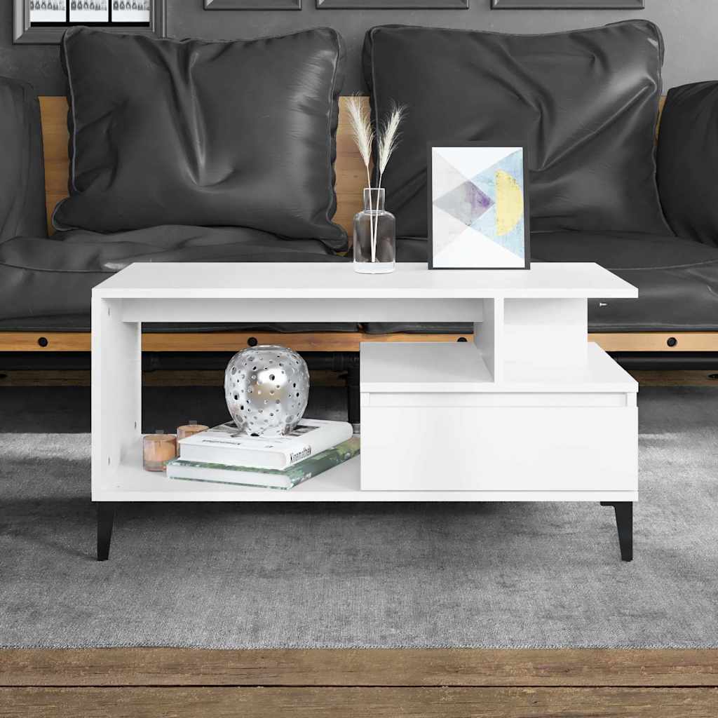 Vidaxl salontafel 90x49x45 cm bewerkt hout wit