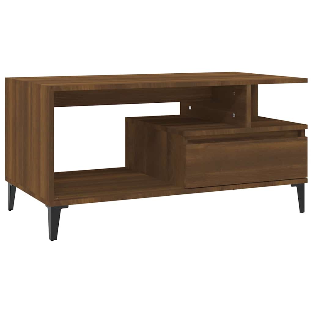 Vidaxl salontafel 90x49x45 cm bewerkt hout bruineiken