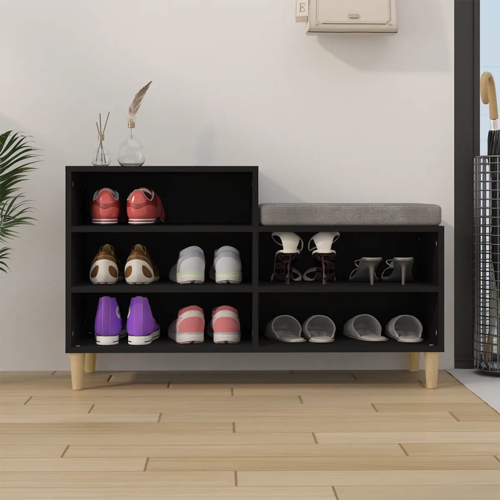Vidaxx Schuhschrank 102x36x60 cm lackiertes Holz schwarz