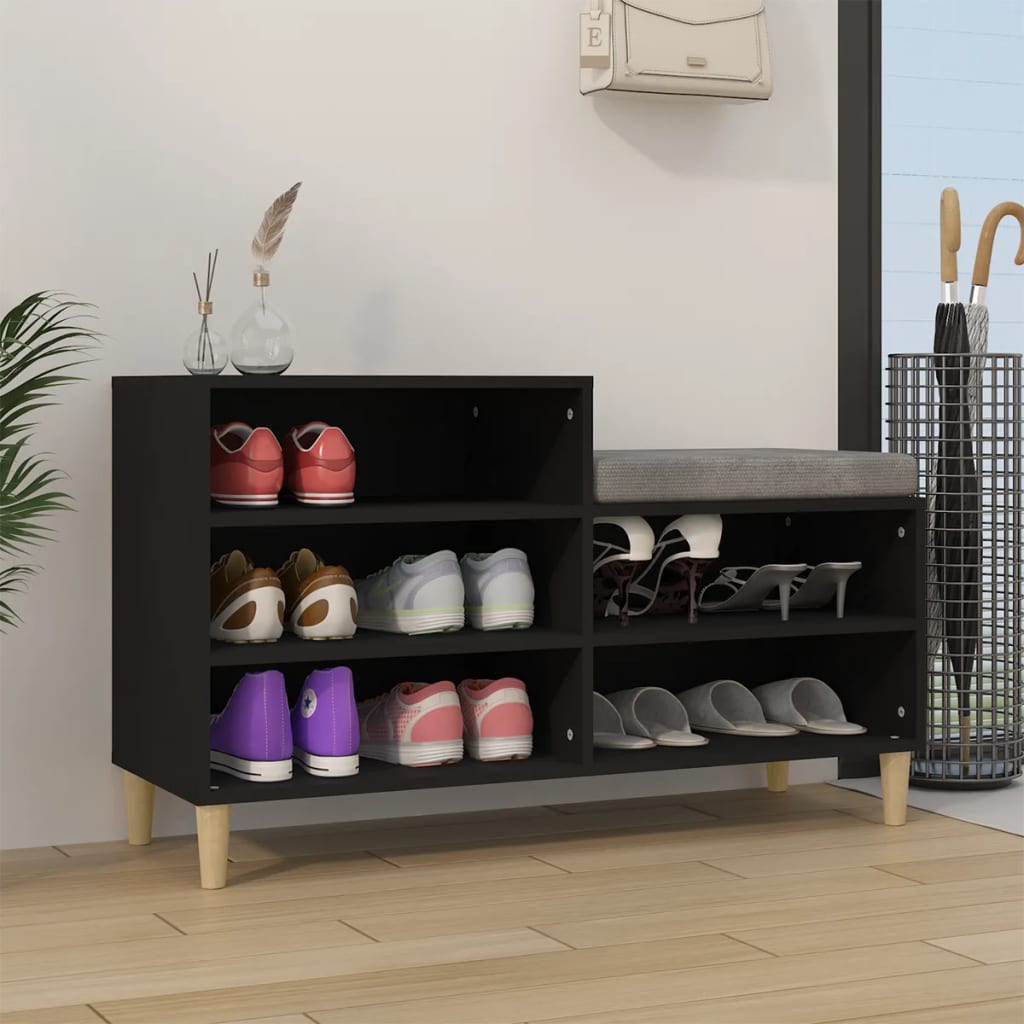 Vidaxx Schuhschrank 102x36x60 cm lackiertes Holz schwarz