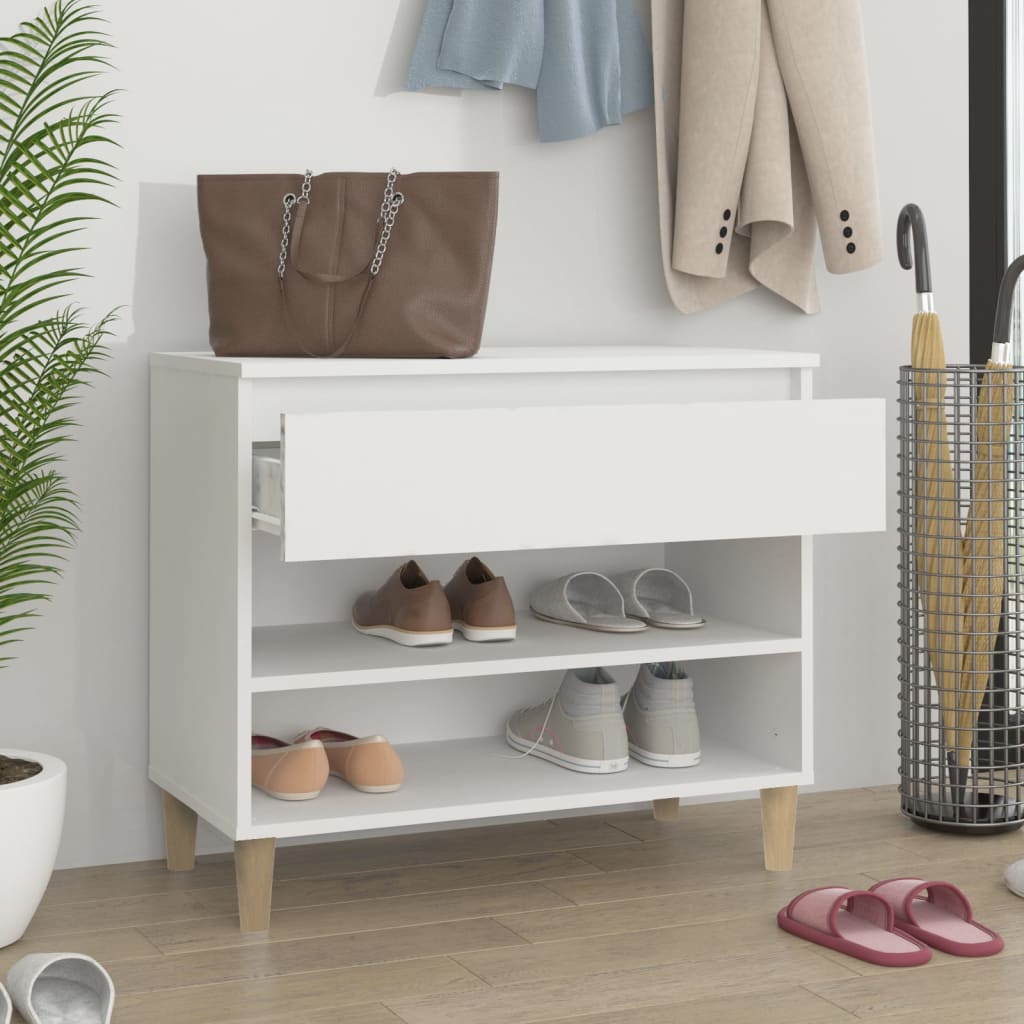 Vidaxl Schuhschrank 70x36x60 cm propertiertes Holz weiß