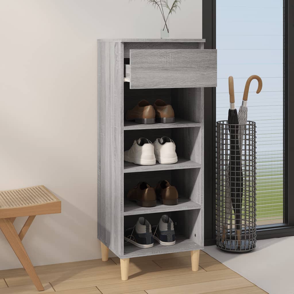 VidaXL Schuhschrank 40x36x105 cm, fertiges Holz, grau Sonoma