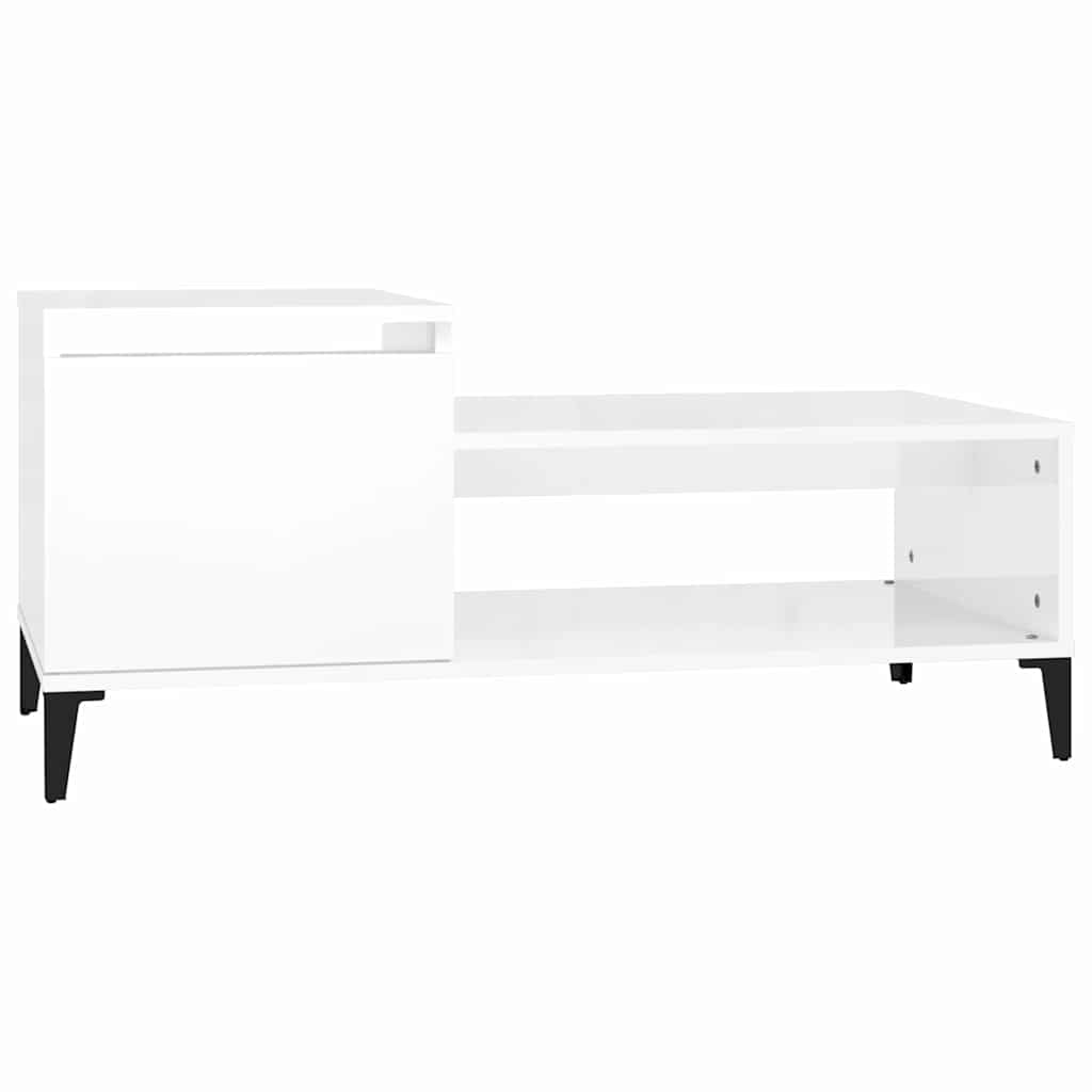 Vidaxl salontafel 100x50x45 cm bewerkt hout hoogglans wit