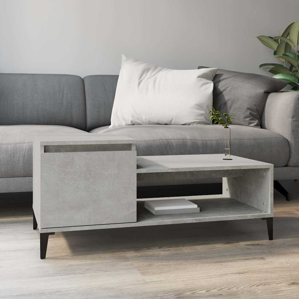 Vidaxl salontafel 100x50x45 cm bewerkt hout betongrijs