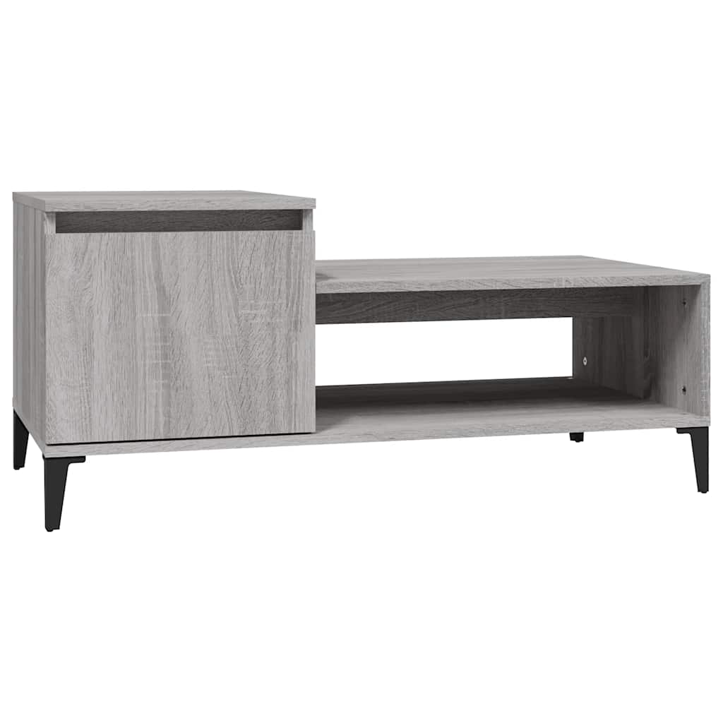 Vidaxl salontafel 100x50x45 cm bewerkt hout grijs sonoma