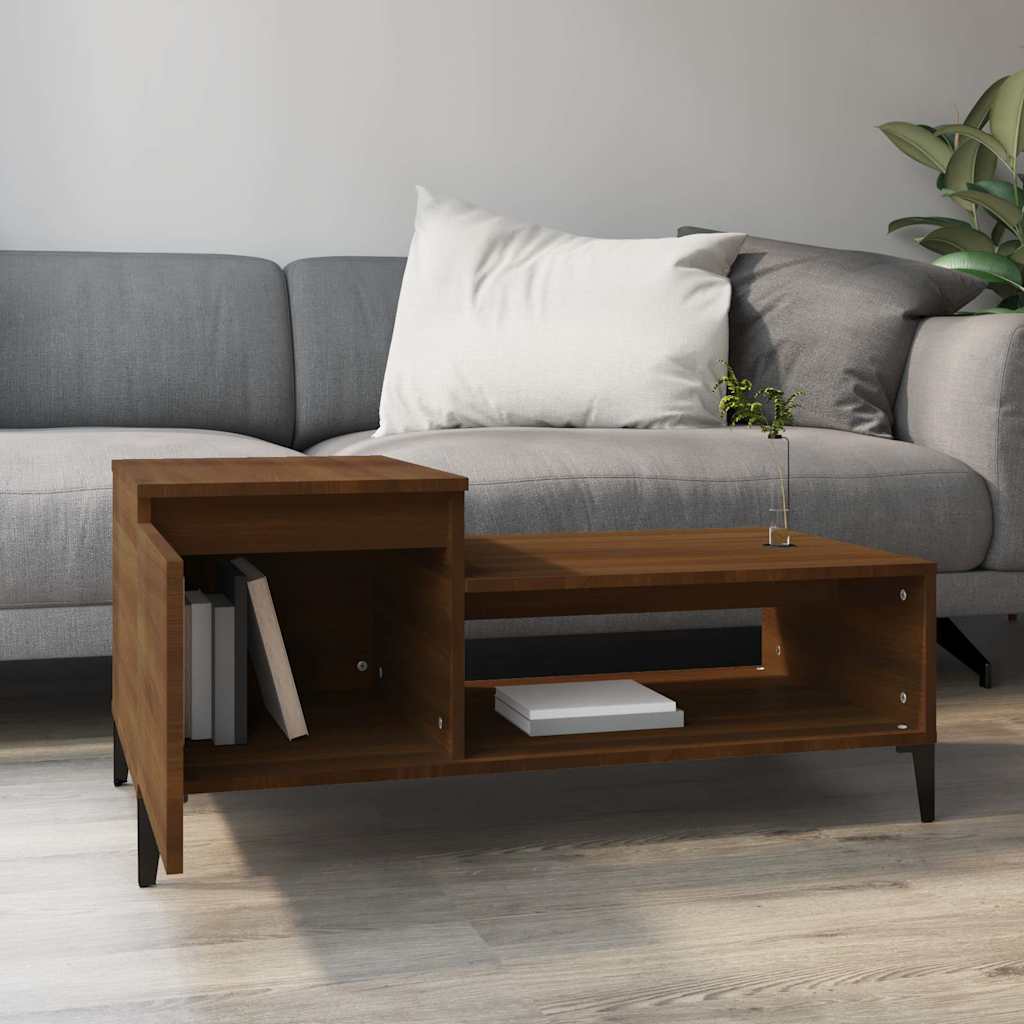 Vidaxl salontafel 100x50x45 cm bewerkt hout bruineiken
