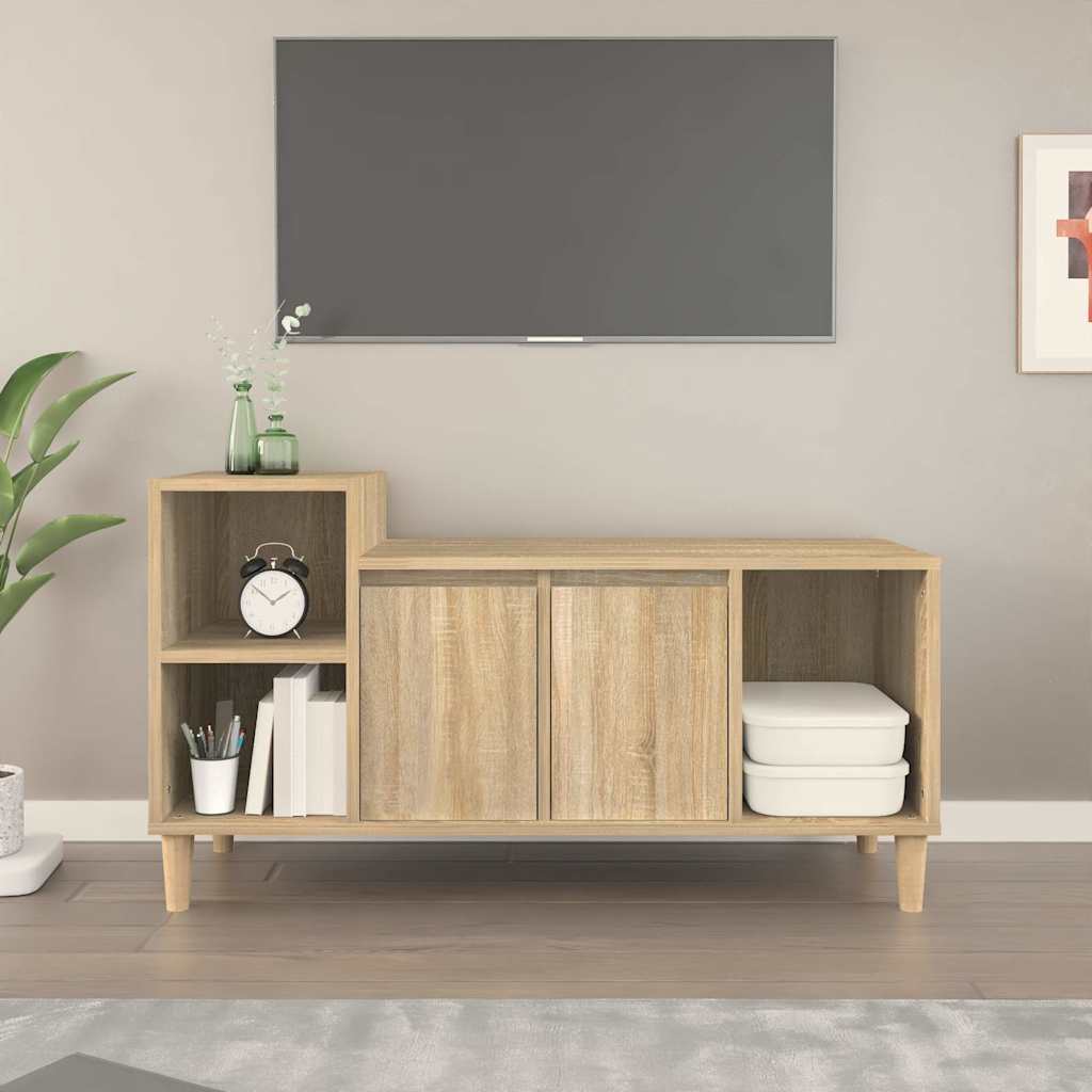 Vidaxl tv-meubel 100x35x55 cm bewerkt hout sonoma eikenkleurig