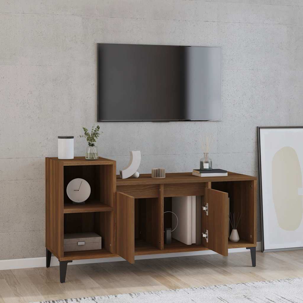 Vidaxl tv-meubel 100x35x55 cm bewerkt hout bruin eikenkleur